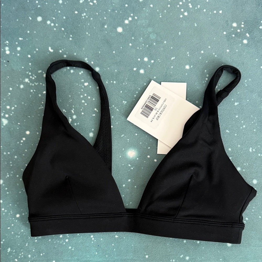 CSB Freedom Contour Crop Black Bra XS NWT